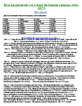 Đề và đáp án thi Violympic Toán lớp 4 vòng 6 (Bài 1) - Năm học 2016-2017